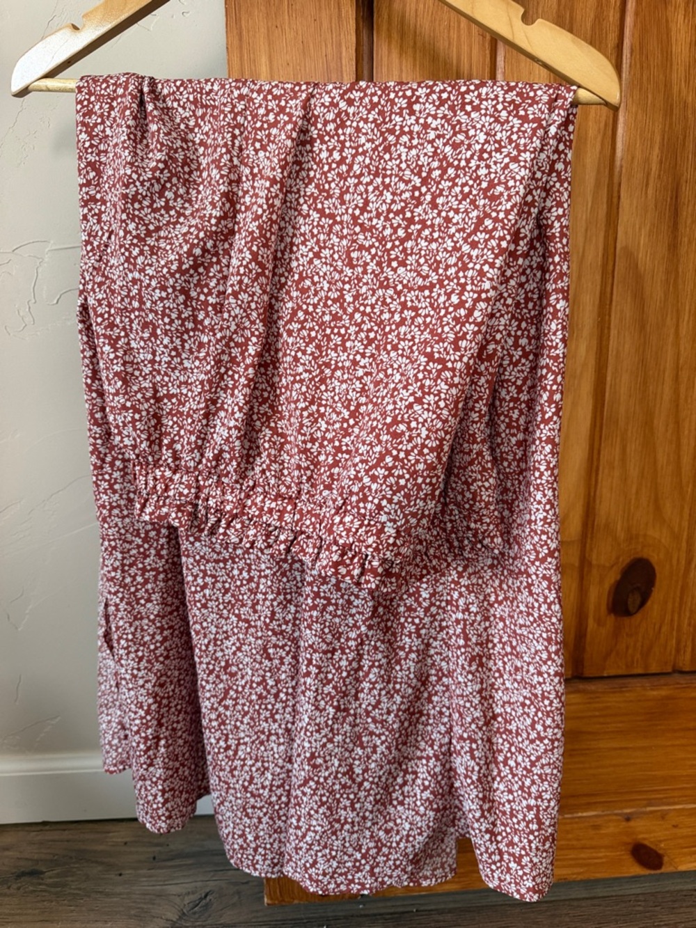 SHEIN Rose Dust Floral Elastic Waist Midi Skirt